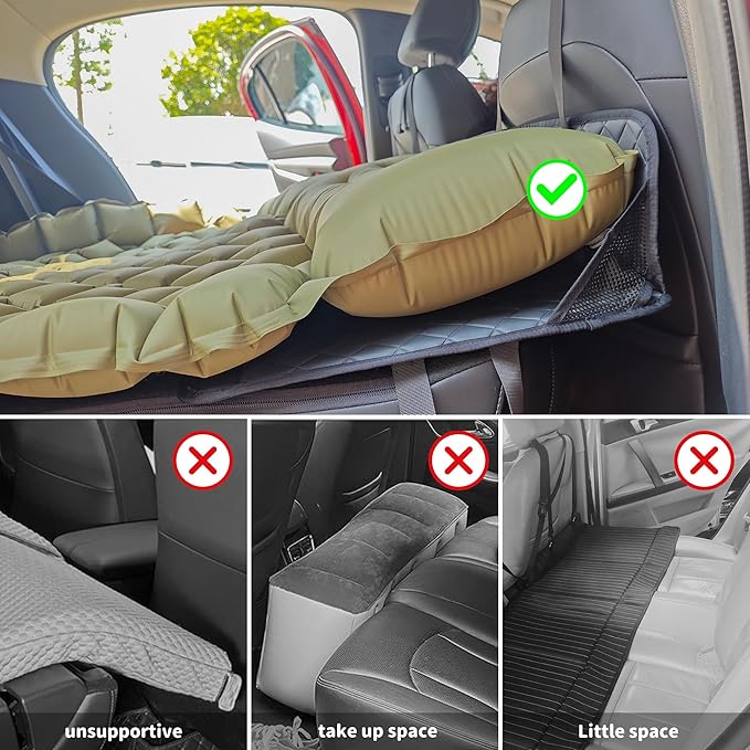 EULANT Portable Air Mattresses for SleepingSynthetic Leather Car Rear Seat Mattress Extension PlateFolding Car Bed Mattress Increase Travel Trunk Space &amp Car Bed Camping Space for Car/SUV/Model
