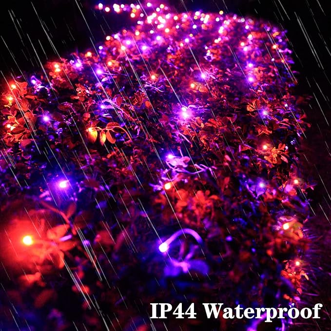 360LED Net Lights Halloween Decorations 21ft x 5ft Purple Orange Mesh Lights with 8 Modes &amp Timer Connectable Waterproof Twinkle String Light for Bushes Tree Garden Lawn Holiday Outdoor Party
