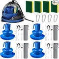 Camping Mess Kit for 4 Reusable Plastic Camping Dishes Set Light Weight Tableware Kit Utensils for Backpacking Hiking Picnic Outdoor Essentials Gear