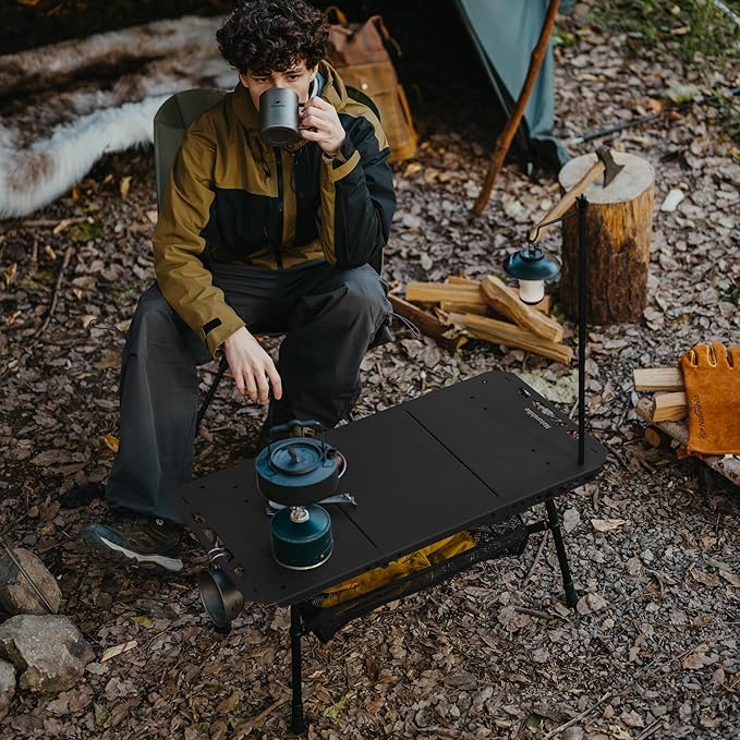 Naturehike Tactical Camping Table with Adjustable Height Collapsible Table Lightweight with Carry Bag for Camping Travel expeditions Hiking Picnics BBQs &amp Beach Trips