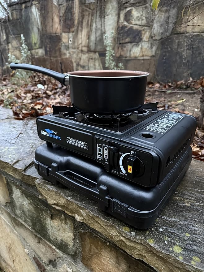 Dual Fuel Propane or Butane Portable Stove | 12000 BTUs | Camping Stove | Outdoor Cooking and Emergency Kit | Propane Hose and Carrying Case Included