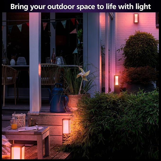 Philips Hue Impress Outdoor Pedestal Light (Low-volt) (400 x 100mm) White &amp Color Light Voice Control Bridge required