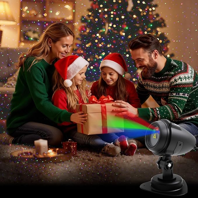 Outdoor Christmas Projection Lights RGB Outdoor Lights Waterproof Garden Projector (with Remote Control) Suitable for Homes Yards Gardens Holiday Parties and Home Decor