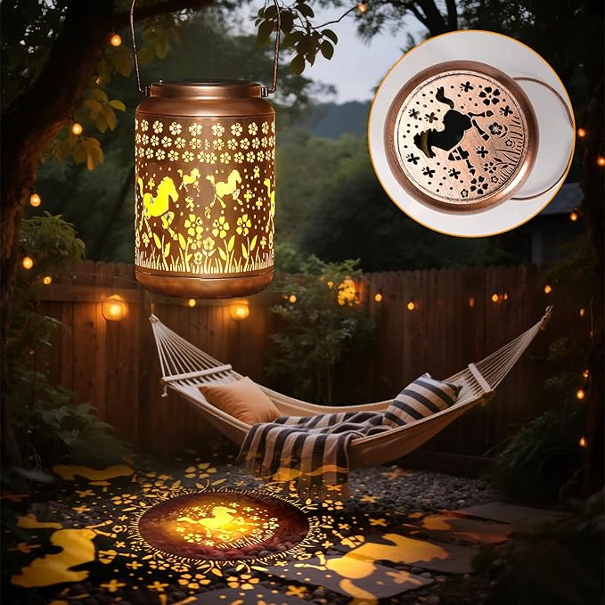 Horse Solar Lantern Outdoor Horse Decor Garden Decor Waterproof Light Hanging Solar Lights Yard Decor Christmas Gifts Gifts for Women Gifts for Mom Gifts for Grandma Horse Gifts