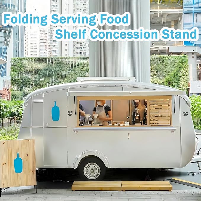 Folding Concession Shelf 48 x 12 Inch Stainless Steel Drop Down Serving Shelf Wall Mounted Folding Shelf for Food Truck Window &amp Concession Stand