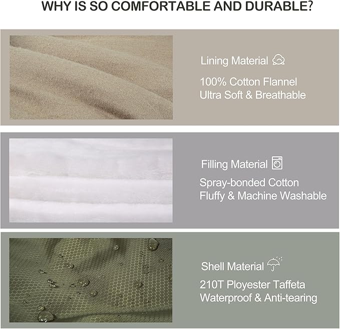 Cold Weather Sleeping Bag 100% Cotton Flannel XXL for Adults Big and TallFree Compression Sack