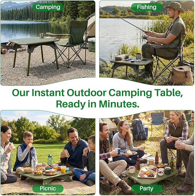 TOPCHANCES Folding Camping Table OutdoorUltralight Aluminum Camping Tables Multifunctional Portable Folding Table with Carrying Bag for Holiday Festival Camping Travel Picnic Grilling