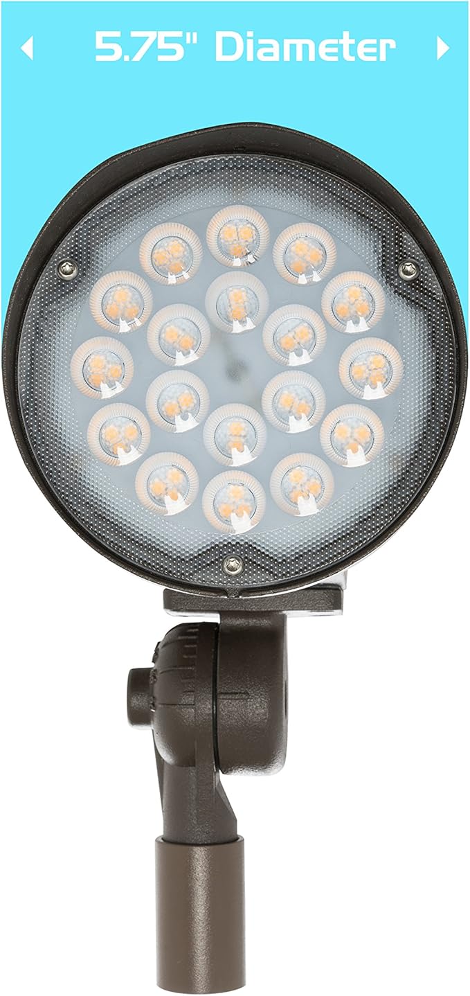 Westgate Lighting LED 12 Volt Outdoor Landscape Garden Bullet Flood Lights - Path Walkway Lawn Spotlights - Wire/Spike Accessories Included - IP67 Waterproof - High Lumen (32W 3000K Warm White Bronze)
