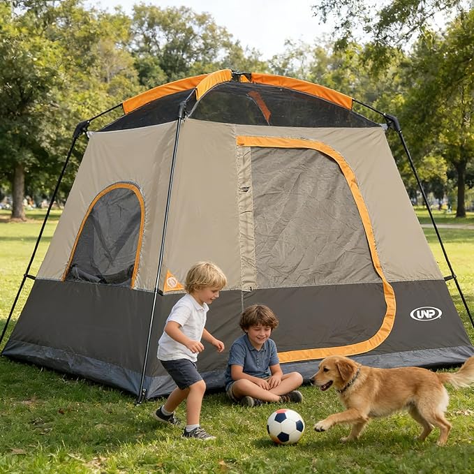 UNP 2/4/6/8 Person Tent Portable Cabin Tent Camping Tent 4-Person Easy Set Up Waterproof with Top Rainfly for Outdoor Camping/Hiking