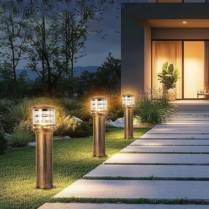 SLAWA Outdoor Post Caps Lights Aluminum Landscape Pathway Lamps With Acrylic Shade Waterproof Column Pillar Lamps Fence Deck Bollard Lighting Cylinder Lawn Floor Lamp For Patio Yard Porch Post Lantern