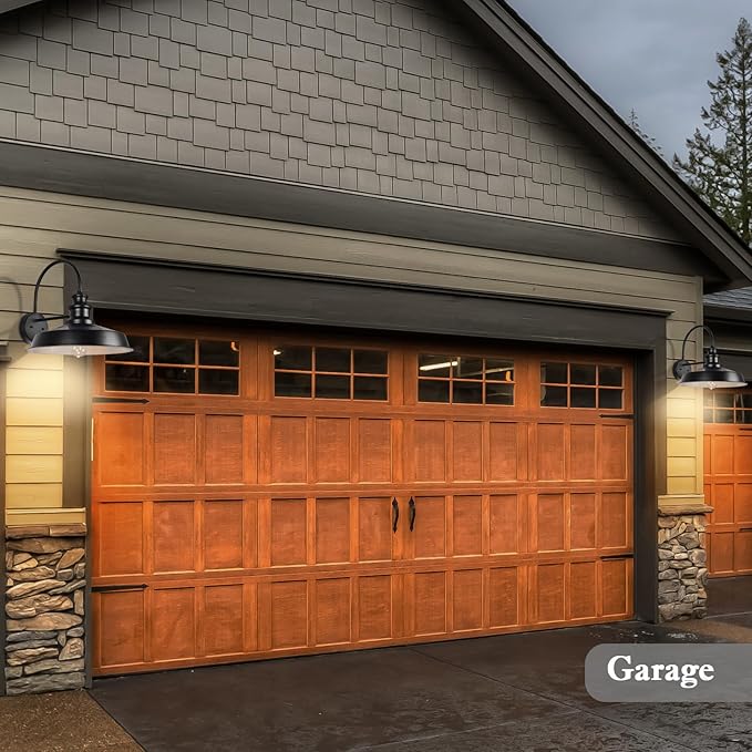 Solar Barn Light Outdoor 16 Inch Farmhouse Dusk to Dawn Sensor Wall Sconce Large Rustic Solar Powered Exterior Light Fixture for Porch Garage Patio ROS-SR028