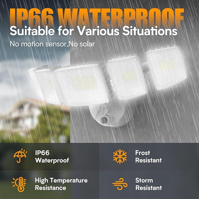 Onforu 120W 12000LM Dusk to Dawn Outdoor Lighting5 Heads Flood Lights Outdoor6500K Super Bright Automatic Outdoor LightingIP66 Waterproof Hardwired LED Security Lights for GarageYardOutside