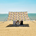 ALAZA Avocado Leaves Pink Beach Tent Sun Shelter UPF50+ Protection Beach Shade Canopy w/ 4 Sandbags for Outdoor Camping Fishing Backyard Fun Picnic 10x9 ft
