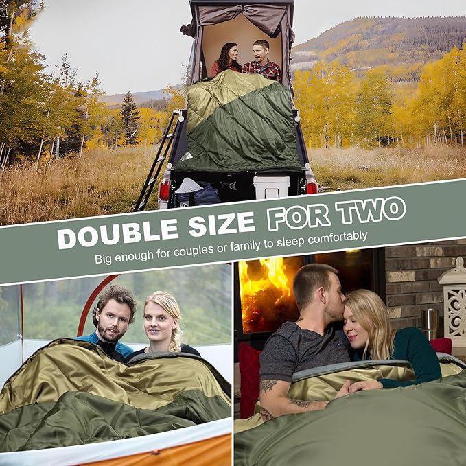 AGEMORE Sleeping Bag for Adults Single and Double Size Lightweight Waterproof XXL Sleeping Bag for Adults Kids Couples Camping Hiking Backpacking Or Traveling Warm &amp Cold Weather