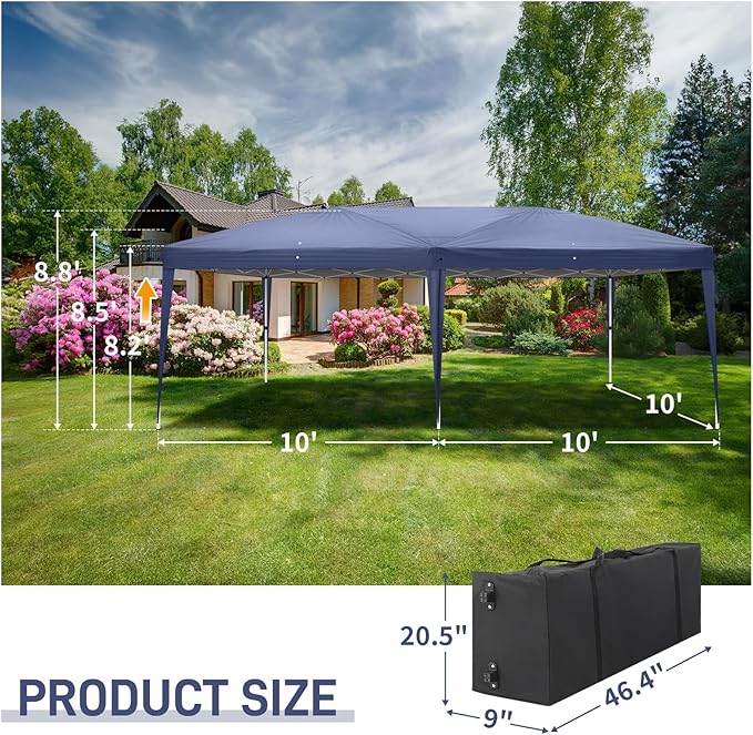 3 x 6m Home Use Outdoor Camping Waterproof Folding Tent with Carry Bag Blue