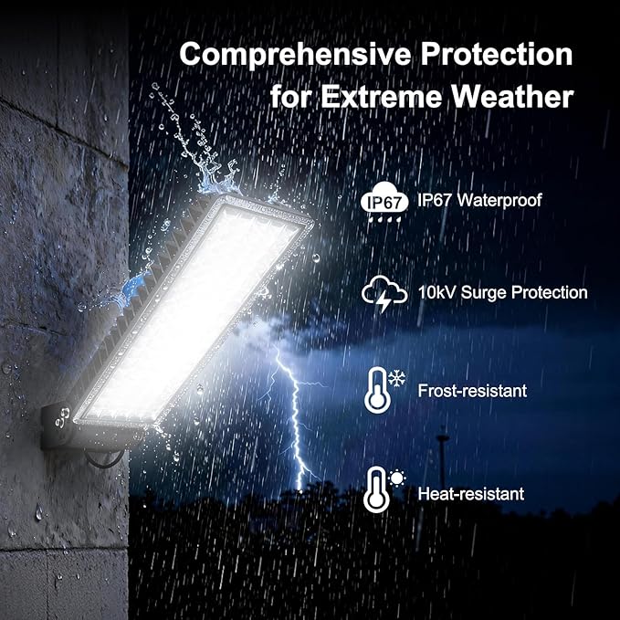 Kekeou 100W LED Flood Light with Photocell Sensor 14000LM Parking Lot Light 6500K Dusk to Dawn Barn Lights IP67 Waterproof Security Lights with Remote Control for Yard Garden