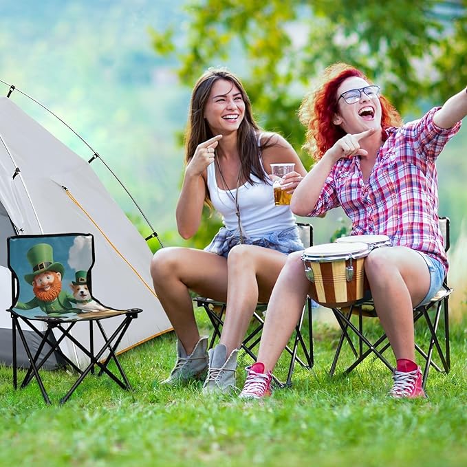 1 (1) Portable Camping Chairs Folding Chair - Durable Oxford Fabric Lightweight Iron Frame Easy Fold Design - Ideal for Outdoor Activities Camping Fishing and Travel