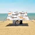 Bolaz Beach Canopy Tent Sun Shade9'×10.5' Large Family Beach Shade UPF50+- Outdoor Shade for Camping Trips FishingDachshund Pattern