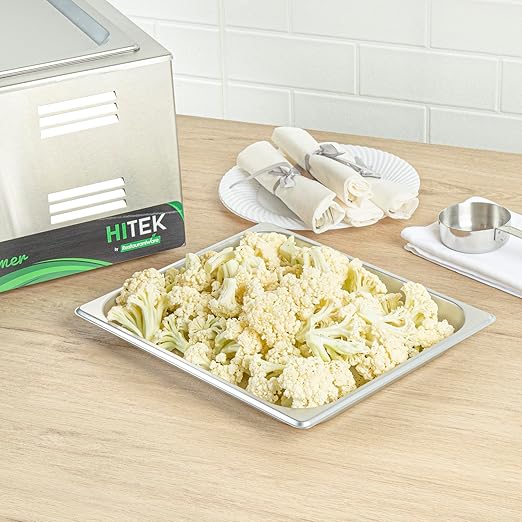 Restaurantware Hotel Pan 1 Count 1/2 Half Size Anti-Jam 1.2” Deep Freezable 24 Gauge Stainless Steel Steam Pan - Lid Sold Separately for Use in Commercial Kitchens Catering Event and Parties