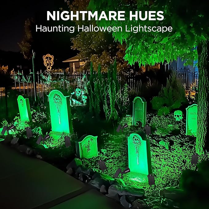 InnoGear Solar Lights Outdoor Waterproof Christmas Halloween Solar Garden Light for Outside Yard Landscape Lighting Pathway Spot Lights Spotlight Wall Light Auto On/Off 2 Pack (Red and Green Light)