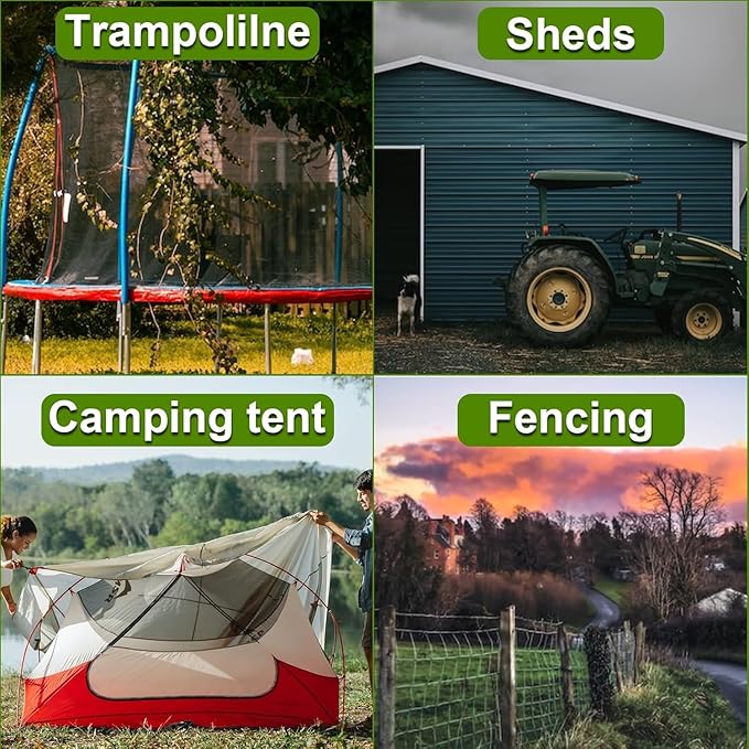 Ground Earth Anchors 35“X 1/8 for Shedswith Drive Rod Tool Galvanized Cable for Securing Camping Tents Swing Set Green House 12 Pack Single Layer Earth Anchors for Trapping