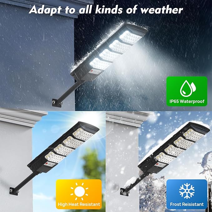 Solar Street Light Outdoor Waterproof Motion Sensor Solar Powered Light Dusk to Dawn LED Solar Parking Lot Flood Light for Outside Yard Garden Path-1PC