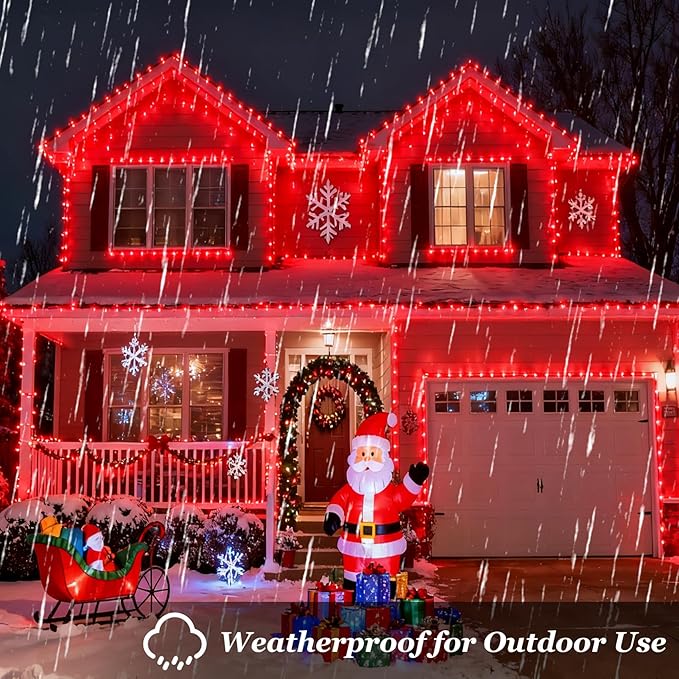1500 LED Christmas Lights Outdoor with 12 Modes 470FT Green Wire Christmas String Fairy Lights with Timer &amp Dimmable Waterproof Twinkle Tree Lights for House Patio Party Wedding Xmas Decor Red