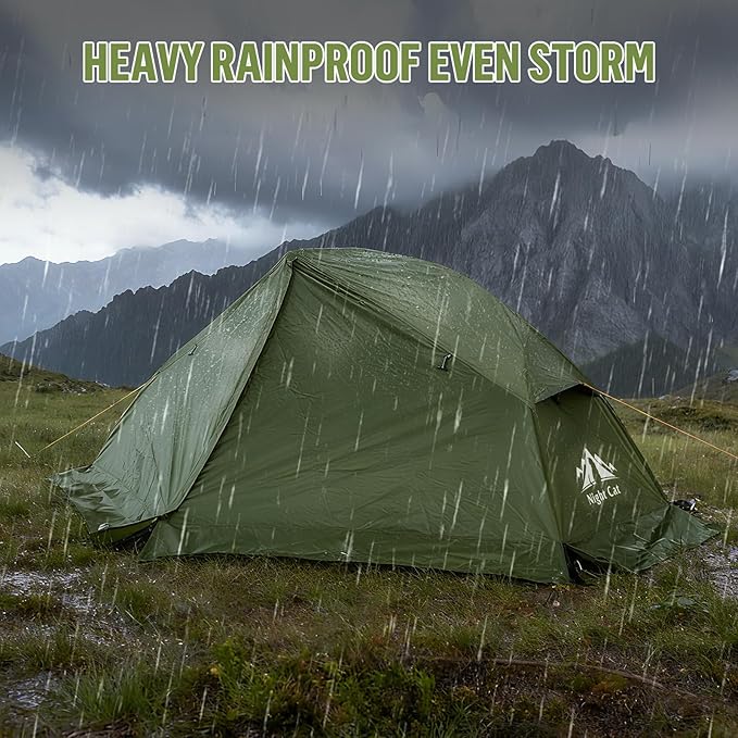 Night Cat 1-Person Camping Tent: Lightweight Waterproof Hiking Tent for Adult Cot Not Included