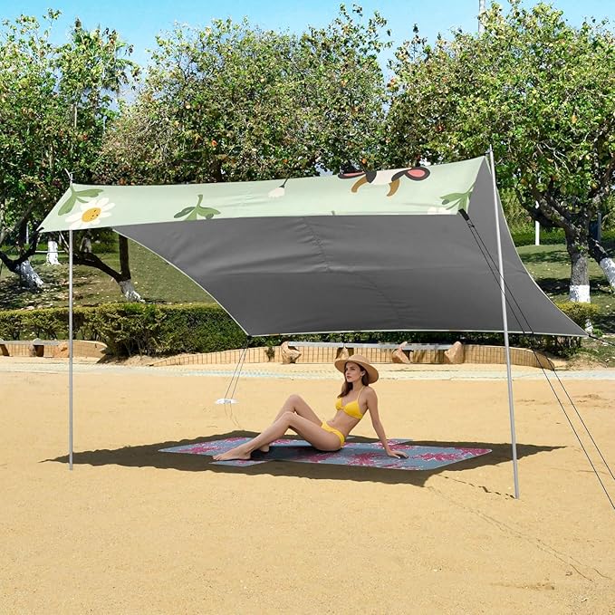 Farm Cows Camping Sun Shelter Beach Tent Portable Beach Sun Shade Outdoor Canopy for Camping Trips Fishing Picnic