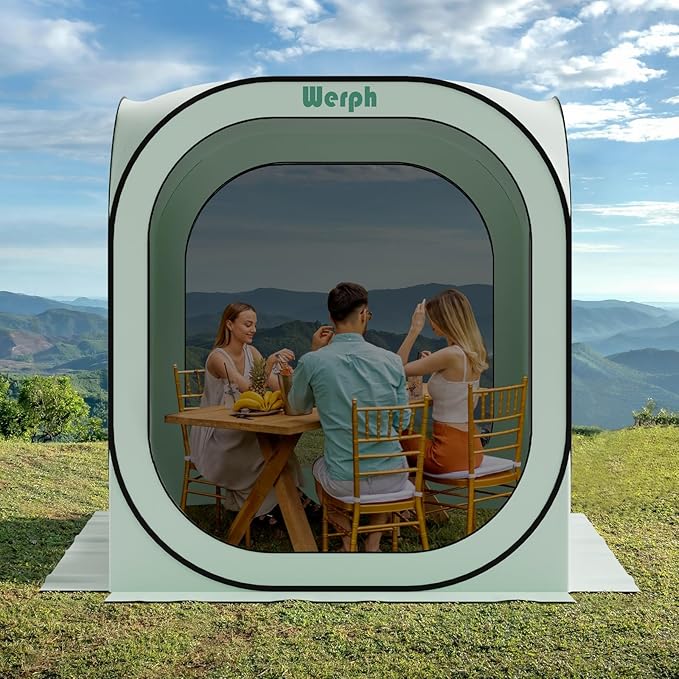 Pop Up TentPortable Canopy Tent with Mesh Mosquito Net Screen House Room Canopy Shade Screen 6 x 6 FT with Carry Bag for Patio Backyard Sports &amp Outdoors Activities Green