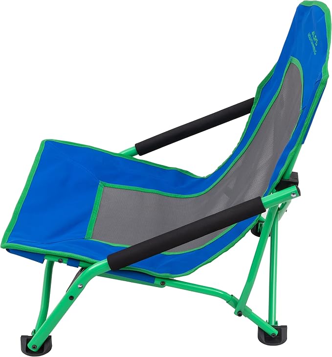 ALPS Mountaineering Rendezvous Low Camping Chairs for Adults with Arms Cool Mesh Center Powder Coated Steel Frame Compact Folding Design and Carry Bag