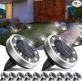 Solar Ground Lights12 Pack Flat Solar Lights Outdoor Waterproof Bright LED Solar Disc Lights 6000K Cool White Landscape Lighting for Outside Yard Garden Pathway Driveway Lawn
