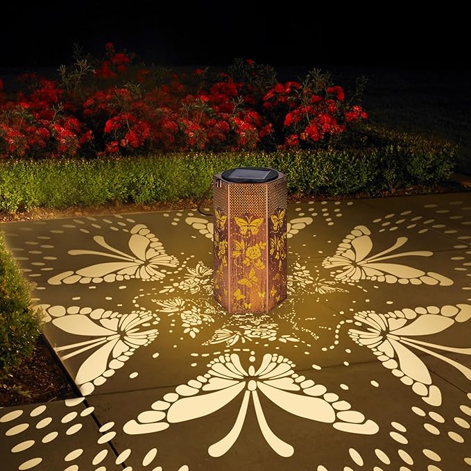 Mothers Day Gifts for Mom Grandma - Birthday Gifts for Women 4 Pack Butterfly Solar Lanterns Outdoor Waterproof - Butterflies Solar Lights Outdoor Garden Decor for Outside