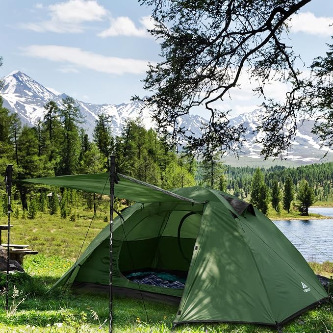 Forceatt Camping Tent 2/3/4 Person Professional Waterproof &amp Windproof Lightweight Backpacking Tent Suitable for OutdoorHikingCamping Mountaineering and Travel