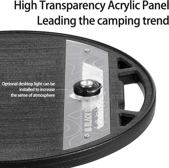 Blackdog Lightweight Round Folding Camping Table PE Portable Picnic Table with Aluminum Adjustable Table Legs Solid Triangular Support Round Table for Outside Tailgating Hiking Camping