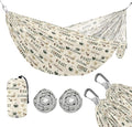 Camping Hammock Outdoor Hammocks for Outside Coffee Letters Beach Trees Portable Lightweight with Pockets Tree Straps Indoor