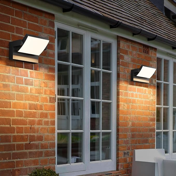 4 Packs Modern Outdoor Lights 40W Black LED Exterior Light Fixtures 3000K Outdoor Wall Sconces IP65 Waterproof Porch Lights for House