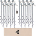 Ground Anchors Screw in - 12 Set of 16 with Drill Bit - Earth Anchors - Ground Stakes Heavy Duty - Mobile Home Anchors - Shed Anchor Kit - Swing Set Anchors - Tree Stakes - Awning Canopy Anchor