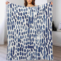 ArogGeld Watercolor Indigo Cheetah Print Soft Luxury Flannel Blanket Blue and White Animal Print Leopard Fluffy Lightweight Blanket for Living Room and Bedroom 70x80in Birthday Gift to Grandparents