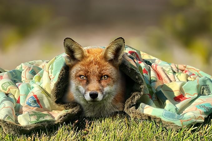 Throw Blanket for Camping - Plush Reversible Camping Blanket for Indoor &amp Outdoor Settings - Machine Washable Soft Blanket - 100% Polyester Cozy Blanket with Retro-Inspired Patterns Camp Casual