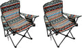 Wilcor Camp Chair | Set of 2 | Folding Portable Outdoor Lawn Chair for Camping or Beach | Attached Bottle Opener | Lightweight Festival Chairs for Adults (RV Southwest)