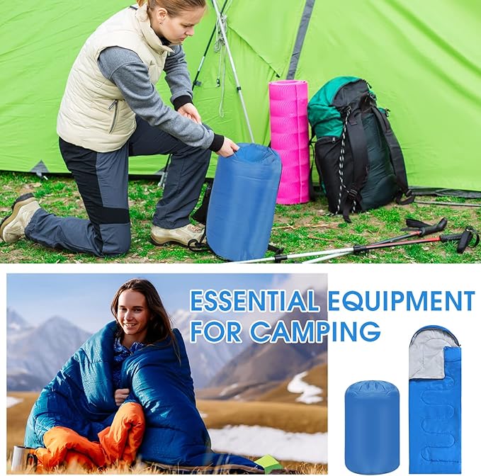 Macarrie 10 Pcs Bulk Sleeping Bags for Homeless Donation Shelter Adults 0 Degree Waterproof Sleeping Bags with Compression Sack for Cold Weather Emergency Hiking Camping Warm