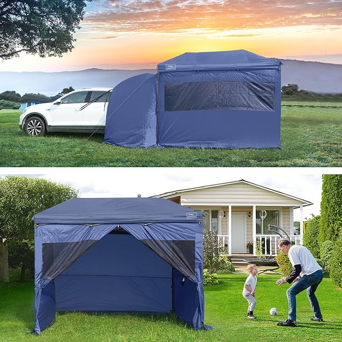 KAMPKEEPER 5pcs Sidewalls for 10X10 Commercial Instant Canopy Tent Converts Canopies into Tent for Camping with Removable SUV Tailgate (Canopy Pole/Shelter NOT Included) (Blue)