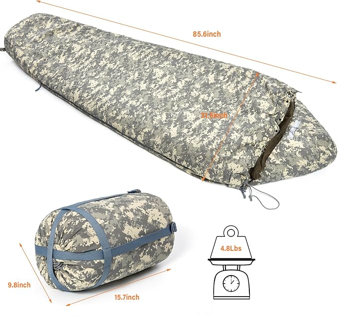 MT Military Army Force Defence 4 &amp Tropen Patrol Mummy Sleeping Bags with Bivy Cover Compression Sack Modular Sleeping System 2.0 for Cold Weather