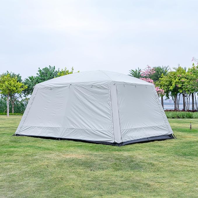 4-6 Person Family Camping Tent 2 Rooms Living Room Design with Mesh Roof 150D Waterproof Oxford Fabric Full-Rainfly Easy Setup Portable Tent for Outdoor