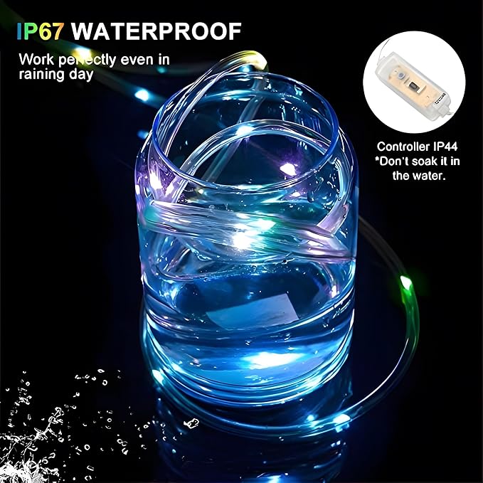 ANJAYLIA 99FT 300 LED Color Changing Rope Lights 18 Colors Outdoor String Lights with Plug &amp Remote Led Rope Lights Outdoor Waterproof Christmas Lights for Bedroom Deck Halloween Decorations