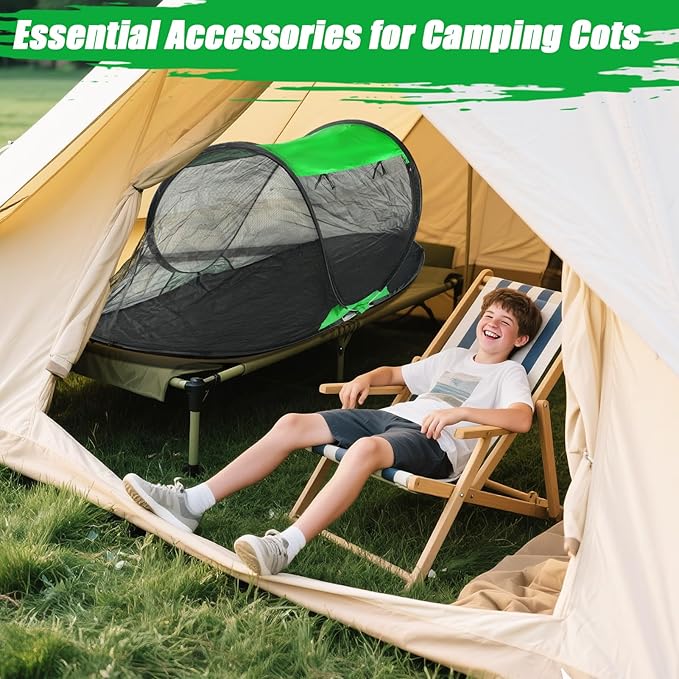 1 Person Pop-up Mosquito Tent for Camping - Breathable &amp Fine Mesh Camping Bug Screen Net with Carry Bag 6ft Instant Portable Screen Tent for Teenagers Girl Boy Summer Scout Camp
