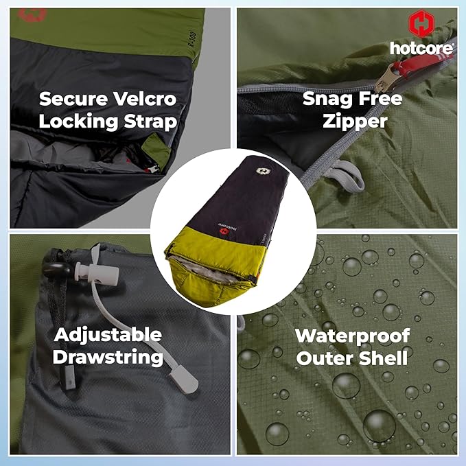 T Series Tapered Sleeping Bags 90 x 32 - Lightweight Compact - Temp Rating Between 40°F to -4°F (7C° to -20C°) Between 3 Models