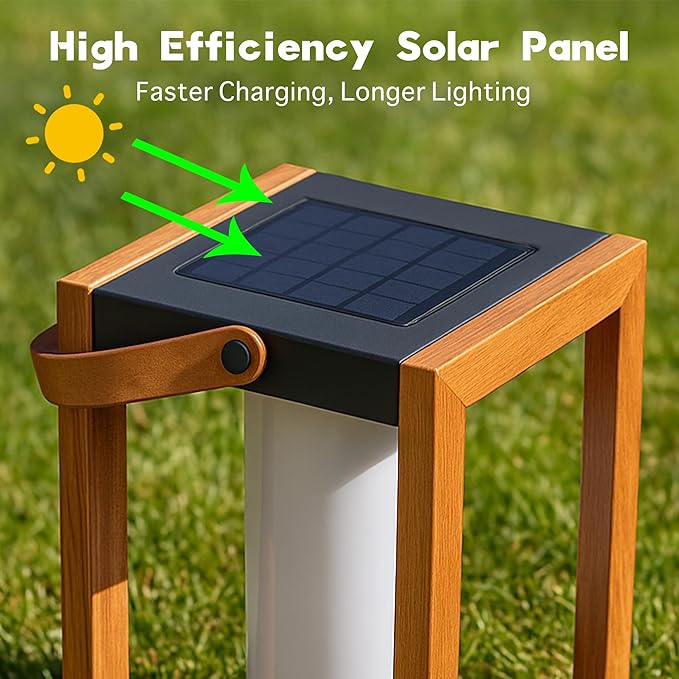 EcoGreen Solar Lantern with Handle – 7.87x12.2 in Waterproof Outdoor Solar Light Warm White 8H Auto-On Portable for Patio Yard Pathway Porch &amp Camping (Single Pack)