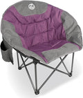 Northroad Compact Camping Moon Chair Outdoor Padded Folding Round Chair w/Cup Holder Supports up to 300 lbs for Beach Hiking Fishing Picnic LawnPurple